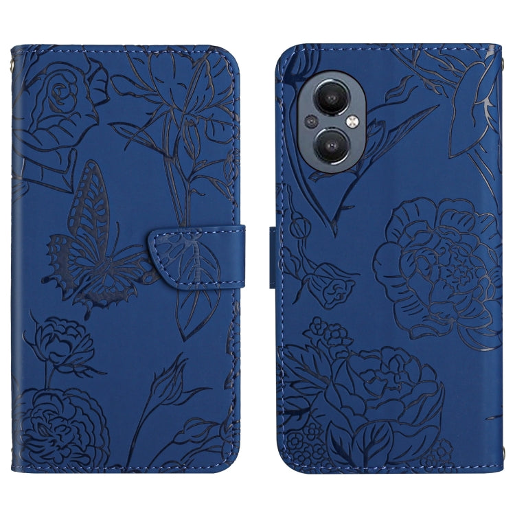 Custodia per cellulare in pelle goffrata con peonia a farfalla, For OnePlus 9R, For OnePlus Nord CE 5G, For OnePlus Nord N20 5G, For OnePlus Nord 2 5G