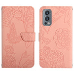Custodia per cellulare in pelle goffrata con peonia a farfalla, For OnePlus 9R, For OnePlus Nord CE 5G, For OnePlus Nord N20 5G, For OnePlus Nord 2 5G