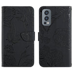 Custodia per cellulare in pelle goffrata con peonia a farfalla, For OnePlus 9R, For OnePlus Nord CE 5G, For OnePlus Nord N20 5G, For OnePlus Nord 2 5G
