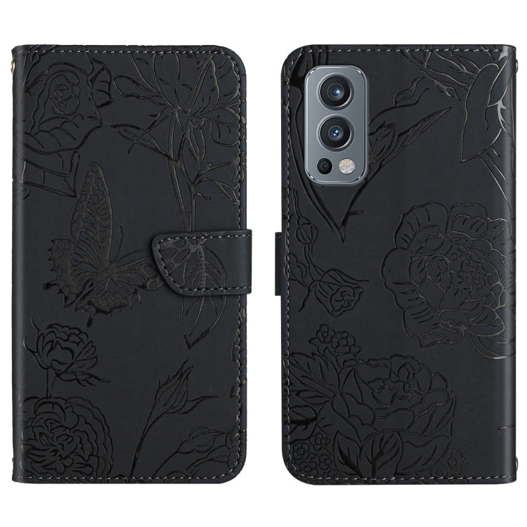 Custodia per cellulare in pelle goffrata con peonia a farfalla, For OnePlus 9R, For OnePlus Nord CE 5G, For OnePlus Nord N20 5G, For OnePlus Nord 2 5G