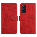 Custodia per cellulare in pelle goffrata con peonia a farfalla, For OnePlus 9, For OnePlus 9 Pro, For OnePlus 10 Pro