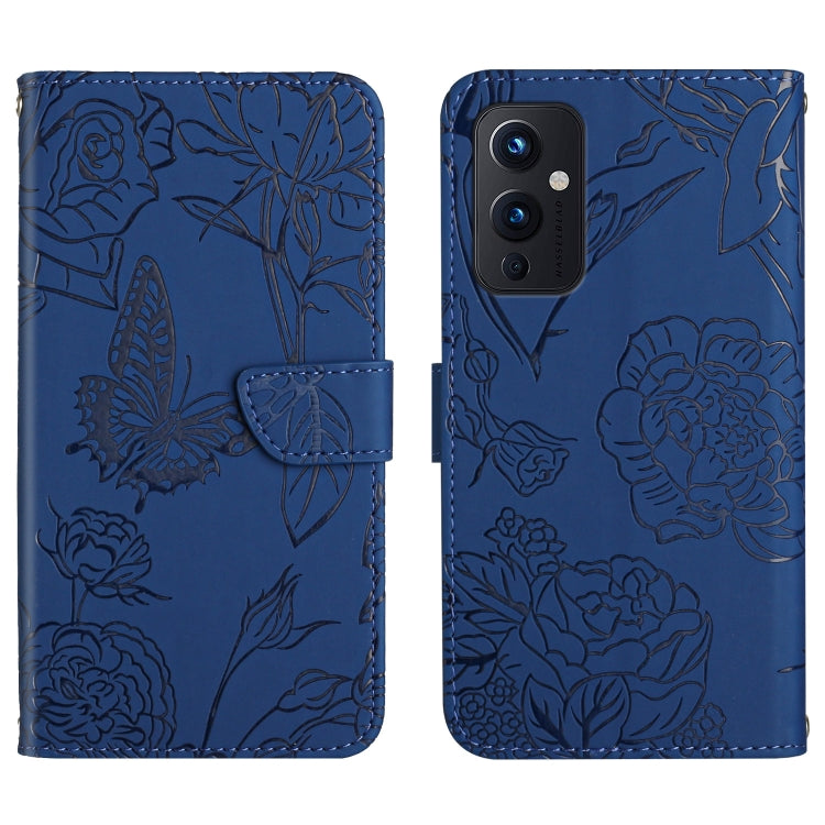 Custodia per cellulare in pelle goffrata con peonia a farfalla, For OnePlus 9, For OnePlus 9 Pro, For OnePlus 10 Pro