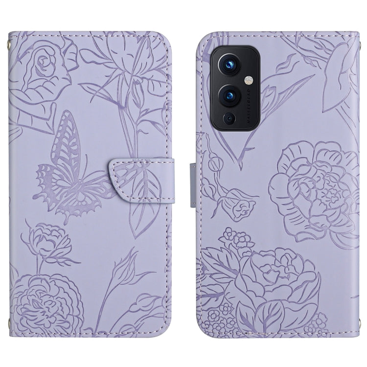 Custodia per cellulare in pelle goffrata con peonia a farfalla, For OnePlus 9, For OnePlus 9 Pro, For OnePlus 10 Pro