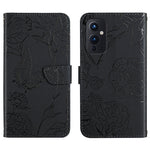 Custodia per cellulare in pelle goffrata con peonia a farfalla, For OnePlus 9, For OnePlus 9 Pro, For OnePlus 10 Pro