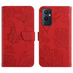 Custodia per cellulare in pelle goffrata con peonia a farfalla, For OnePlus 9, For OnePlus 9 Pro, For OnePlus 10 Pro