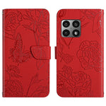 Custodia per cellulare in pelle goffrata con peonia a farfalla, For OnePlus 9, For OnePlus 9 Pro, For OnePlus 10 Pro