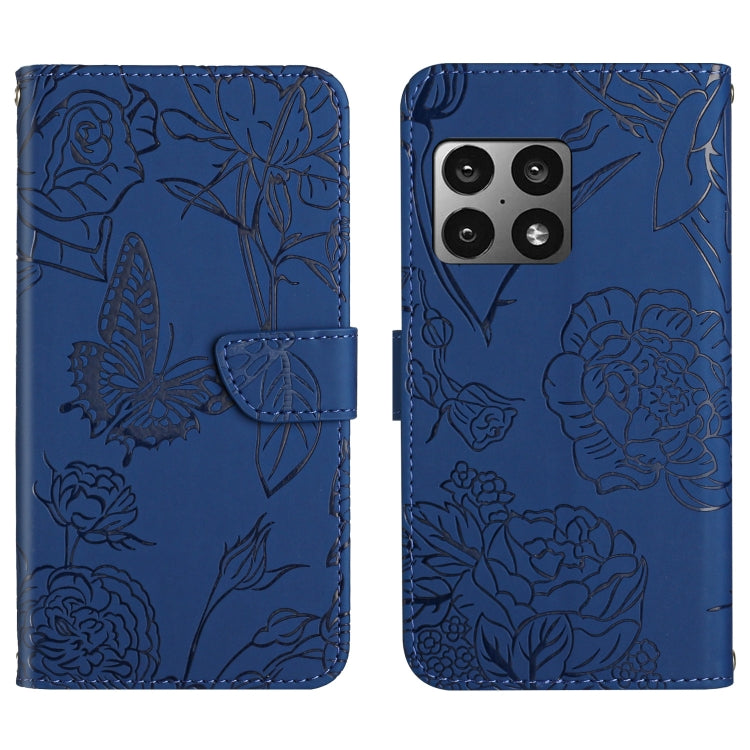 Custodia per cellulare in pelle goffrata con peonia a farfalla, For OnePlus 9, For OnePlus 9 Pro, For OnePlus 10 Pro