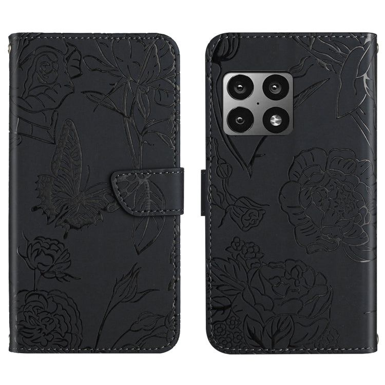 Custodia per cellulare in pelle goffrata con peonia a farfalla, For OnePlus 9, For OnePlus 9 Pro, For OnePlus 10 Pro