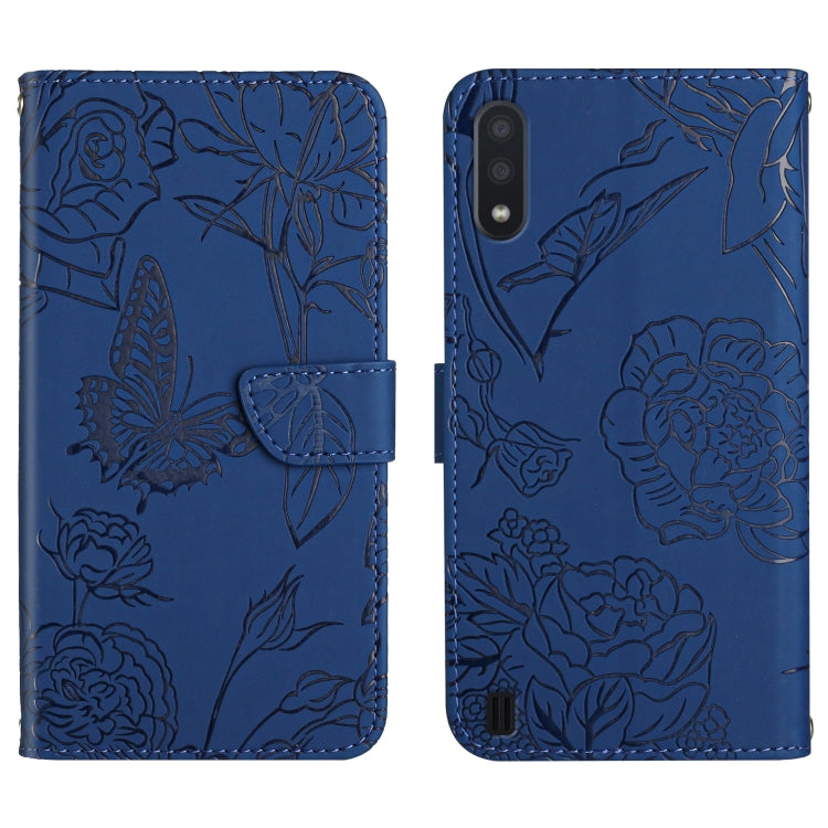 Custodia per cellulare in pelle goffrata con peonia a farfalla, For Samsung Galaxy A01, For Samsung Galaxy A02s, For Samsung Galaxy A02s EU Version, For Samsung Galaxy A03 164mm