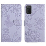 Custodia per cellulare in pelle goffrata con peonia a farfalla, For Samsung Galaxy A01, For Samsung Galaxy A02s, For Samsung Galaxy A02s EU Version, For Samsung Galaxy A03 164mm