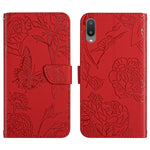 Custodia per cellulare in pelle goffrata con peonia a farfalla, For Samsung Galaxy A01, For Samsung Galaxy A02s, For Samsung Galaxy A02s EU Version, For Samsung Galaxy A03 164mm