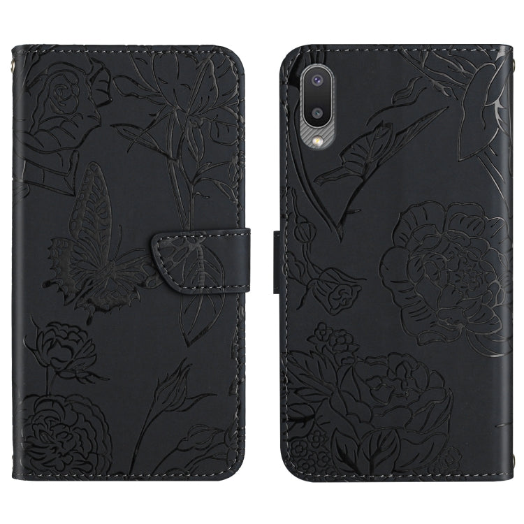 Custodia per cellulare in pelle goffrata con peonia a farfalla, For Samsung Galaxy A01, For Samsung Galaxy A02s, For Samsung Galaxy A02s EU Version, For Samsung Galaxy A03 164mm