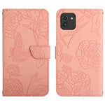 Custodia per cellulare in pelle goffrata con peonia a farfalla, For Samsung Galaxy A01, For Samsung Galaxy A02s, For Samsung Galaxy A02s EU Version, For Samsung Galaxy A03 164mm