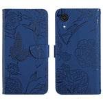 Custodia per cellulare in pelle goffrata con peonia a farfalla, For Samsung Galaxy A03 166mm, For Samsung Galaxy A03 Core, For Samsung Galaxy A03s 166mm, For Samsung Galaxy A03s 165.85mm