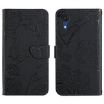 Custodia per cellulare in pelle goffrata con peonia a farfalla, For Samsung Galaxy A03 166mm, For Samsung Galaxy A03 Core, For Samsung Galaxy A03s 166mm, For Samsung Galaxy A03s 165.85mm