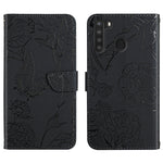 Custodia per cellulare in pelle goffrata con peonia a farfalla, For Samsung Galaxy A20 / A30, For Samsung Galaxy A20e, For Samsung Galaxy A20s, For Samsung Galaxy A21