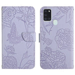 Custodia per cellulare in pelle goffrata con peonia a farfalla, For Samsung Galaxy A21s, For Samsung Galaxy A22 4G, For Samsung Galaxy A22 5G, For Samsung Galaxy A23 4G