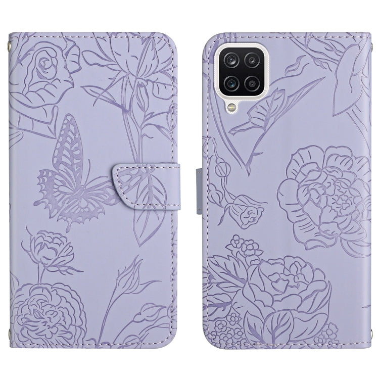Custodia per cellulare in pelle goffrata con peonia a farfalla, For Samsung Galaxy A21s, For Samsung Galaxy A22 4G, For Samsung Galaxy A22 5G, For Samsung Galaxy A23 4G