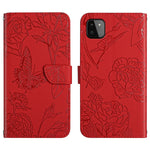 Custodia per cellulare in pelle goffrata con peonia a farfalla, For Samsung Galaxy A21s, For Samsung Galaxy A22 4G, For Samsung Galaxy A22 5G, For Samsung Galaxy A23 4G