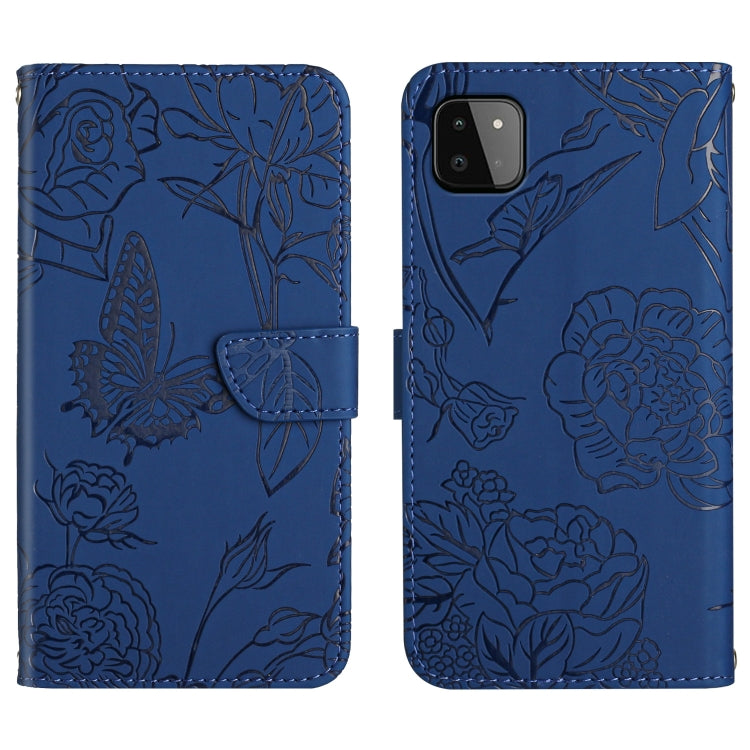 Custodia per cellulare in pelle goffrata con peonia a farfalla, For Samsung Galaxy A21s, For Samsung Galaxy A22 4G, For Samsung Galaxy A22 5G, For Samsung Galaxy A23 4G