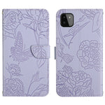 Custodia per cellulare in pelle goffrata con peonia a farfalla, For Samsung Galaxy A21s, For Samsung Galaxy A22 4G, For Samsung Galaxy A22 5G, For Samsung Galaxy A23 4G