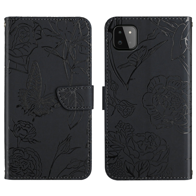 Custodia per cellulare in pelle goffrata con peonia a farfalla, For Samsung Galaxy A21s, For Samsung Galaxy A22 4G, For Samsung Galaxy A22 5G, For Samsung Galaxy A23 4G