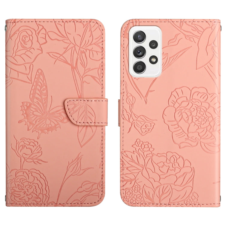 Custodia per cellulare in pelle goffrata con peonia a farfalla, For Samsung Galaxy A21s, For Samsung Galaxy A22 4G, For Samsung Galaxy A22 5G, For Samsung Galaxy A23 4G