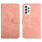 Custodia per cellulare in pelle goffrata con peonia a farfalla, For Samsung Galaxy A32 4G, For Samsung Galaxy A32 5G, For Samsung Galaxy A33 5G, For Samsung Galaxy A40