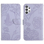Custodia per cellulare in pelle goffrata con peonia a farfalla, For Samsung Galaxy A32 4G, For Samsung Galaxy A32 5G, For Samsung Galaxy A33 5G, For Samsung Galaxy A40