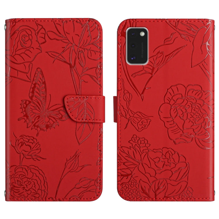 Custodia per cellulare in pelle goffrata con peonia a farfalla, For Samsung Galaxy A41, For Samsung Galaxy A42 5G, For Samsung Galaxy A50, For Samsung Galaxy A51