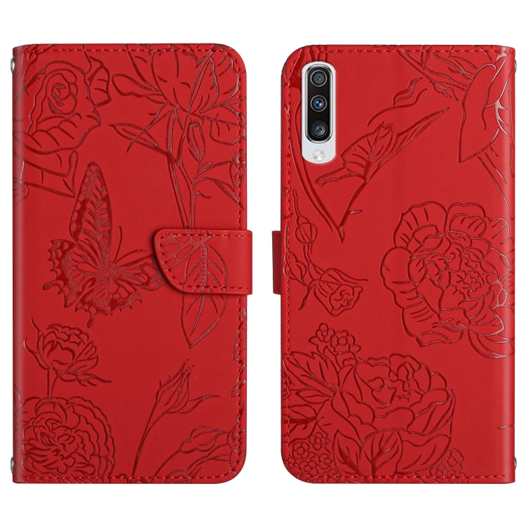 Custodia per cellulare in pelle goffrata con peonia a farfalla, For Samsung Galaxy A41, For Samsung Galaxy A42 5G, For Samsung Galaxy A50, For Samsung Galaxy A51
