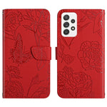 Custodia per cellulare in pelle goffrata con peonia a farfalla, For Samsung Galaxy A51 5G, For Samsung Galaxy A53 5G, For Samsung Galaxy A70, For Samsung Galaxy A70e