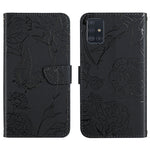 Custodia per cellulare in pelle goffrata con peonia a farfalla, For Samsung Galaxy A71, For Samsung Galaxy A71 5G, For Samsung Galaxy A73 5G, For Samsung Galaxy A81