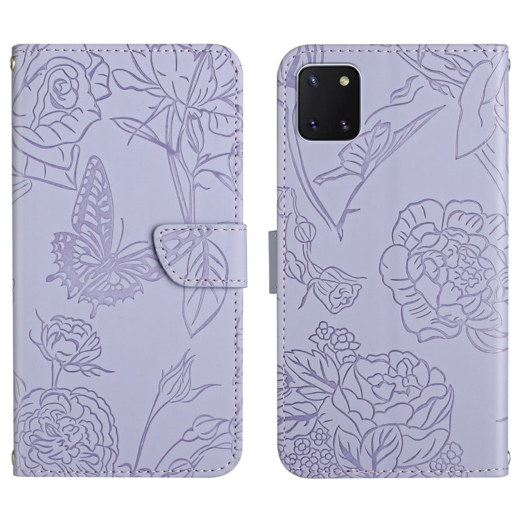 Custodia per cellulare in pelle goffrata con peonia a farfalla, For Samsung Galaxy A71, For Samsung Galaxy A71 5G, For Samsung Galaxy A73 5G, For Samsung Galaxy A81
