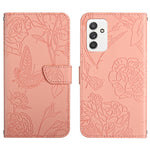 Custodia per cellulare in pelle goffrata con peonia a farfalla, For Samsung Galaxy A82, For Samsung Galaxy A91, For Samsung Galaxy F52 5G, For Samsung Galaxy F62 / M62