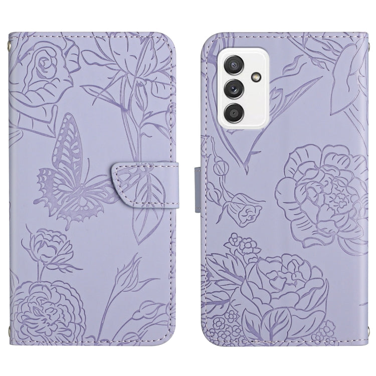 Custodia per cellulare in pelle goffrata con peonia a farfalla, For Samsung Galaxy A82, For Samsung Galaxy A91, For Samsung Galaxy F52 5G, For Samsung Galaxy F62 / M62