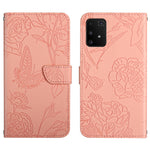 Custodia per cellulare in pelle goffrata con peonia a farfalla, For Samsung Galaxy A82, For Samsung Galaxy A91, For Samsung Galaxy F52 5G, For Samsung Galaxy F62 / M62