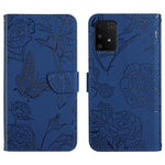 Custodia per cellulare in pelle goffrata con peonia a farfalla, For Samsung Galaxy A82, For Samsung Galaxy A91, For Samsung Galaxy F52 5G, For Samsung Galaxy F62 / M62
