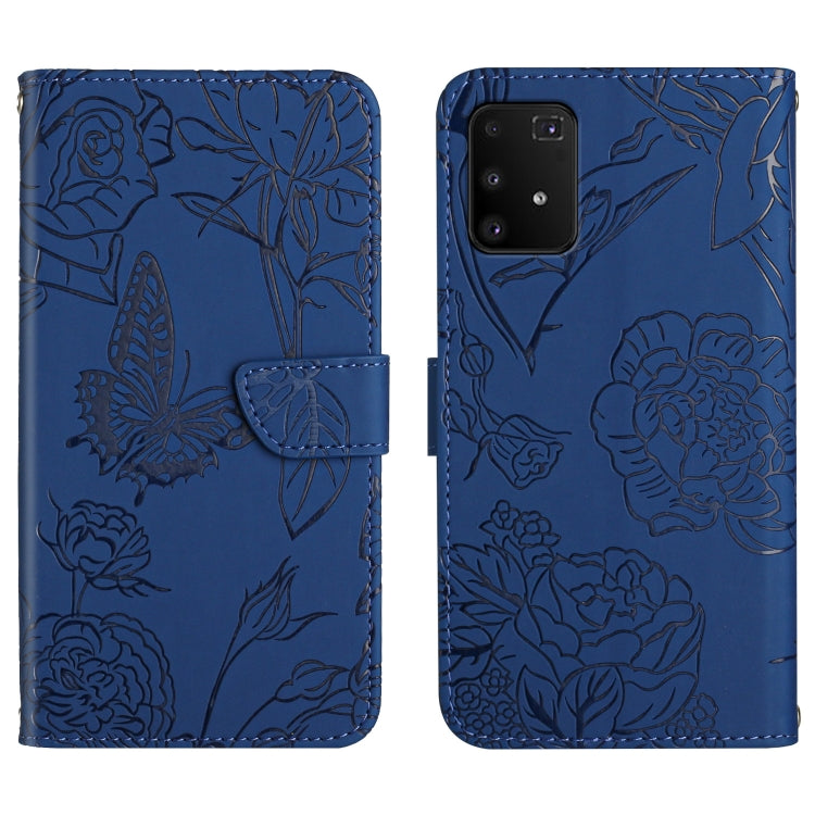 Custodia per cellulare in pelle goffrata con peonia a farfalla, For Samsung Galaxy A82, For Samsung Galaxy A91, For Samsung Galaxy F52 5G, For Samsung Galaxy F62 / M62