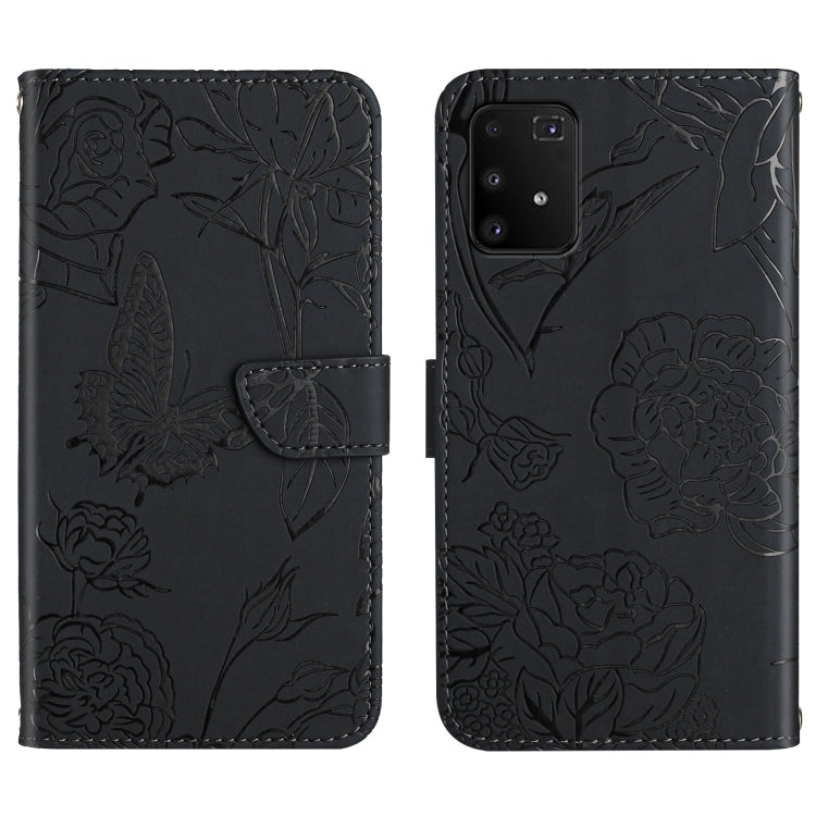 Custodia per cellulare in pelle goffrata con peonia a farfalla, For Samsung Galaxy A82, For Samsung Galaxy A91, For Samsung Galaxy F52 5G, For Samsung Galaxy F62 / M62