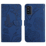 Custodia per cellulare in pelle goffrata con peonia a farfalla, For Samsung Galaxy A82, For Samsung Galaxy A91, For Samsung Galaxy F52 5G, For Samsung Galaxy F62 / M62