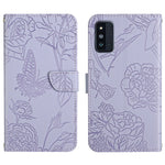 Custodia per cellulare in pelle goffrata con peonia a farfalla, For Samsung Galaxy A82, For Samsung Galaxy A91, For Samsung Galaxy F52 5G, For Samsung Galaxy F62 / M62