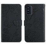 Custodia per cellulare in pelle goffrata con peonia a farfalla, For Samsung Galaxy A82, For Samsung Galaxy A91, For Samsung Galaxy F52 5G, For Samsung Galaxy F62 / M62