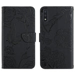 Custodia per cellulare in pelle goffrata con peonia a farfalla, For Samsung Galaxy M10 / A10, For Samsung Galaxy M21, For Samsung Galaxy M31, For Samsung Galaxy M51