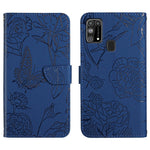 Custodia per cellulare in pelle goffrata con peonia a farfalla, For Samsung Galaxy M10 / A10, For Samsung Galaxy M21, For Samsung Galaxy M31, For Samsung Galaxy M51