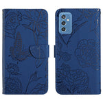 Custodia per cellulare in pelle goffrata con peonia a farfalla, For Samsung Galaxy M52 5G