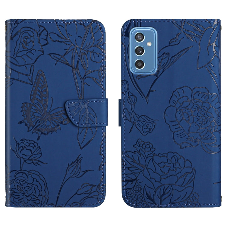 Custodia per cellulare in pelle goffrata con peonia a farfalla, For Samsung Galaxy M52 5G