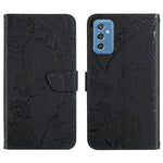 Custodia per cellulare in pelle goffrata con peonia a farfalla, For Samsung Galaxy M52 5G