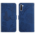 Custodia per cellulare in pelle goffrata con peonia a farfalla, For Samsung Galaxy Note10, For Samsung Galaxy Note10+, For Samsung Galaxy Note20, For Samsung Galaxy Note20 Ultra