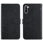 Custodia per cellulare in pelle goffrata con peonia a farfalla, For Samsung Galaxy Note10, For Samsung Galaxy Note10+, For Samsung Galaxy Note20, For Samsung Galaxy Note20 Ultra